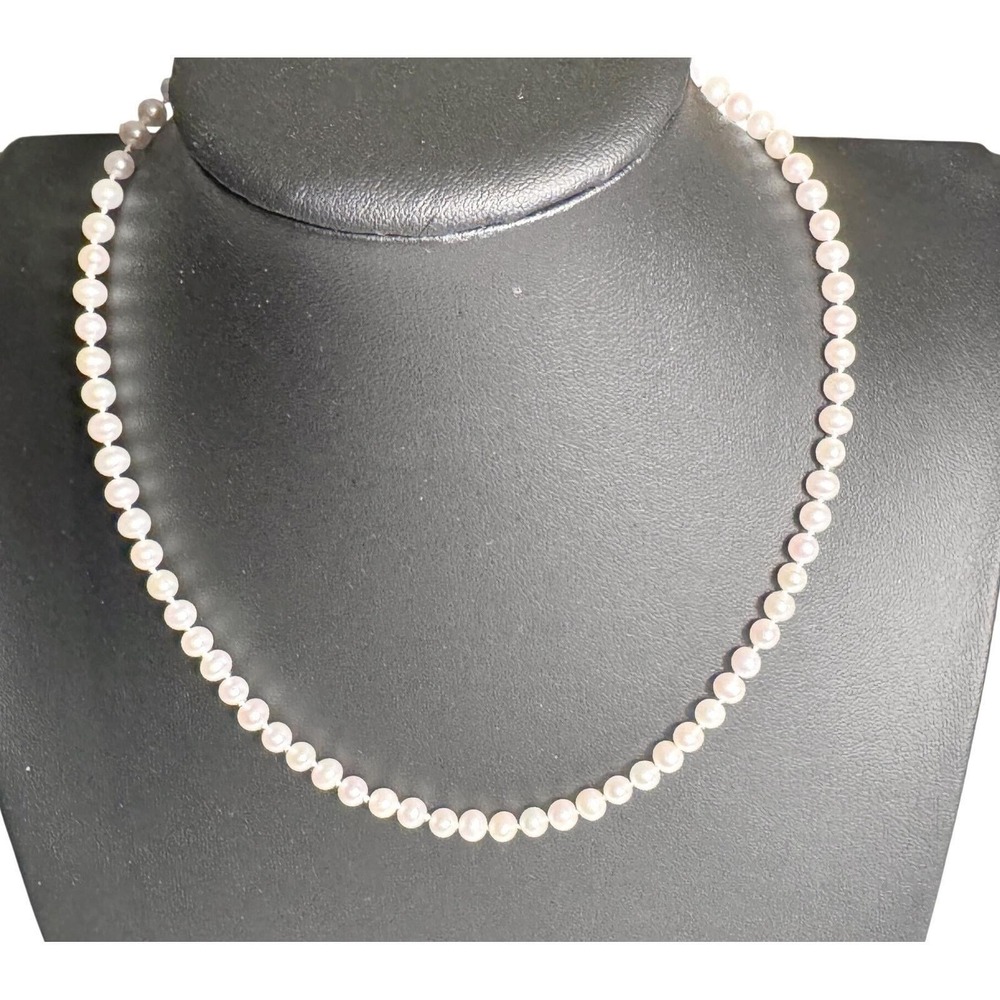 Elegant Pearl Necklace Sterling Silver Clasp Women's Jewelry Classic